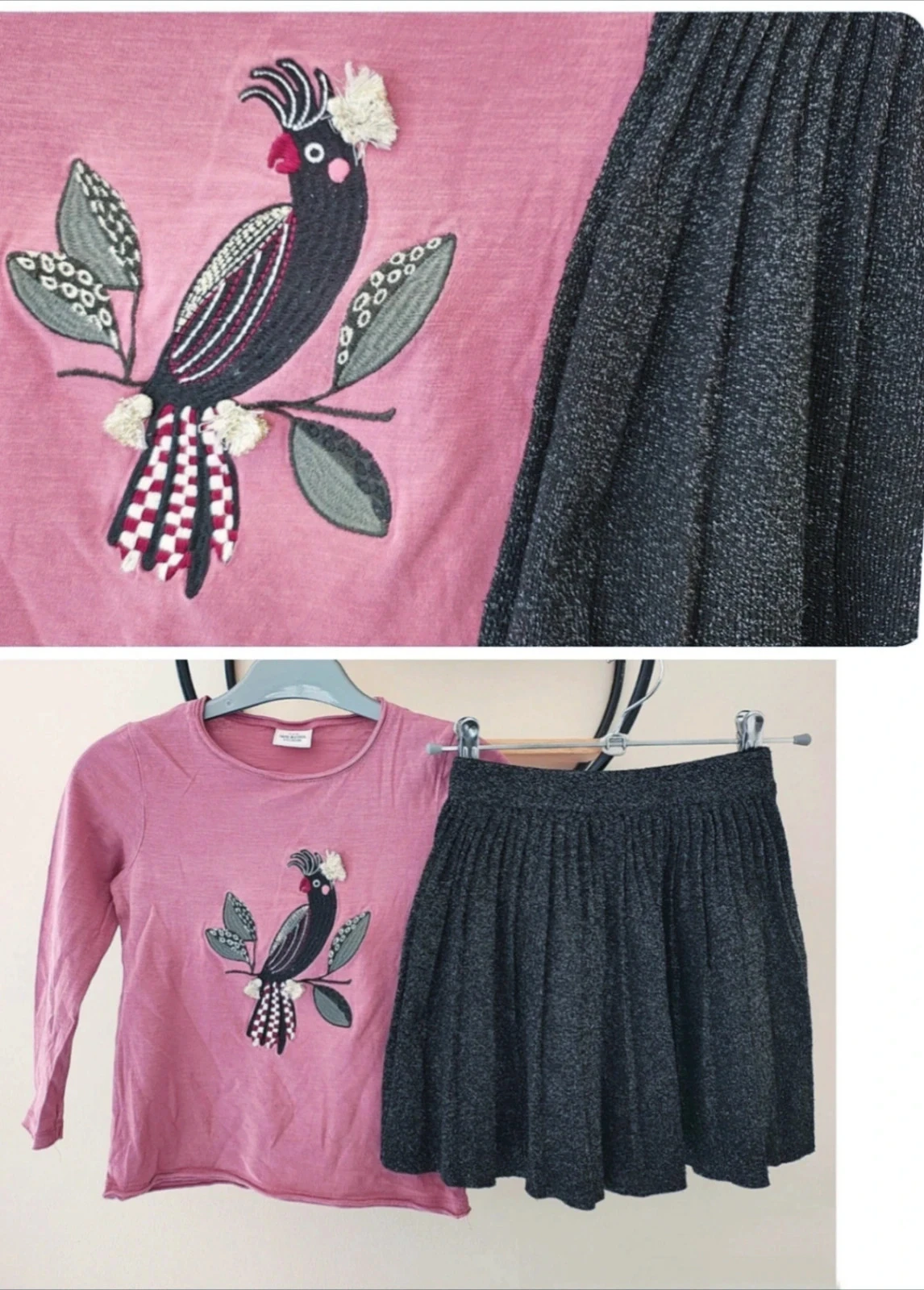 5 ans ensemble tape a l'oeil Teeshirt et jupe